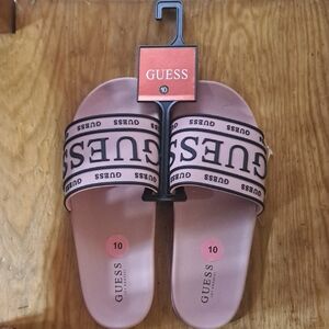 Guess Blush Logo Slide Sandals